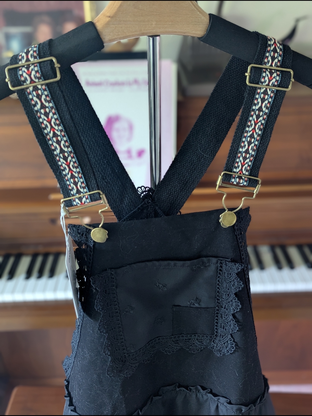 Black Maxi Dress with Decorative Straps
